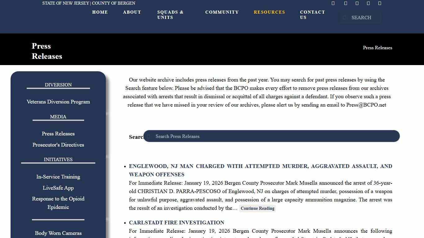 Press Releases - Bergen County Prosecutor's Office